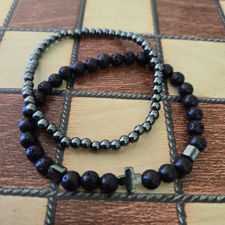 Perle armbånd - med kors