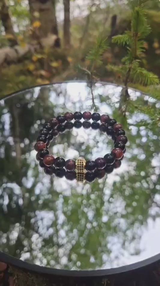 Naturlig stein- Armbånd brun