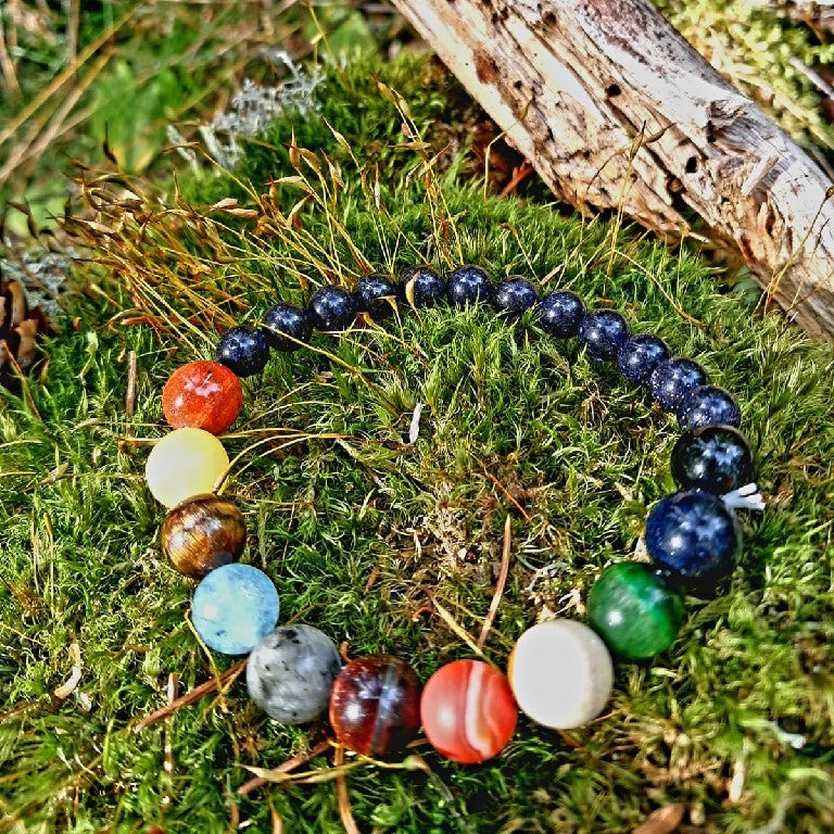 Naturstein Armbånd - Planeter i Solsystemet
