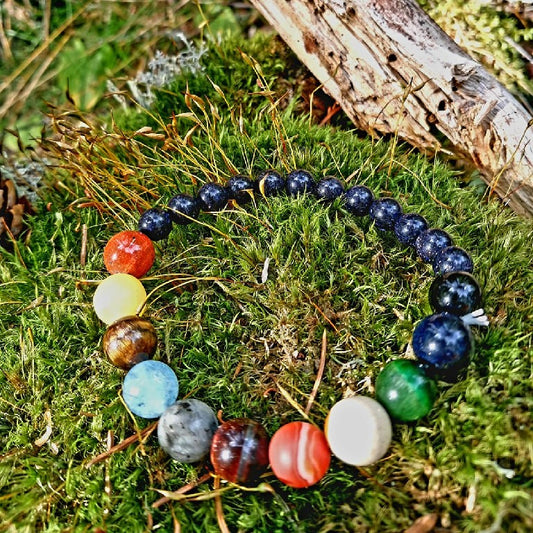 Naturstein Armbånd - Planeter i Solsystemet