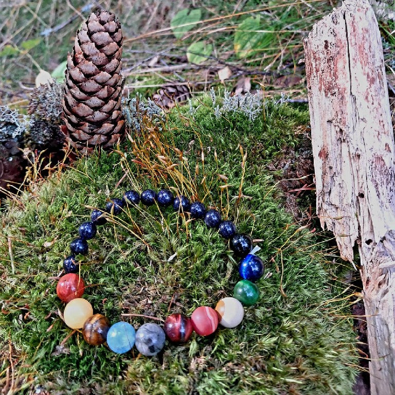 Naturstein Armbånd - Planeter i Solsystemet