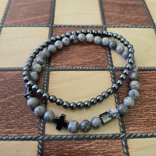 Perle armbånd - med kors