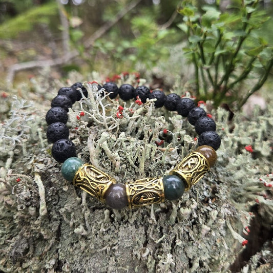 Viking Armbånd - Lavastein og Symbol 2