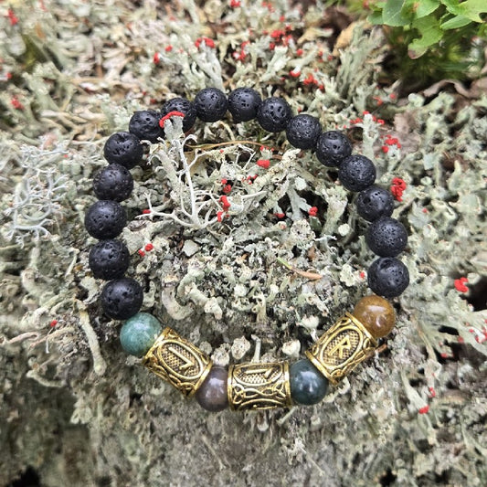 Viking Armbånd - Lavastein og Symbol 2